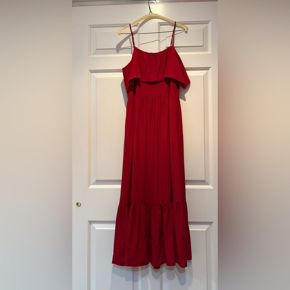 Red Silk Maxi Dress